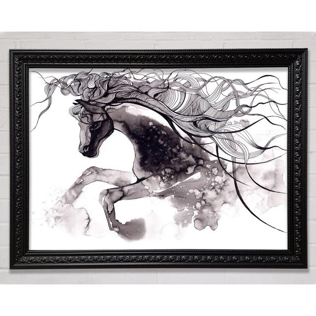 Long Haired Horse Framed Print Happy Larry Size: 42cm H x 59.7cm W on Productcaster.