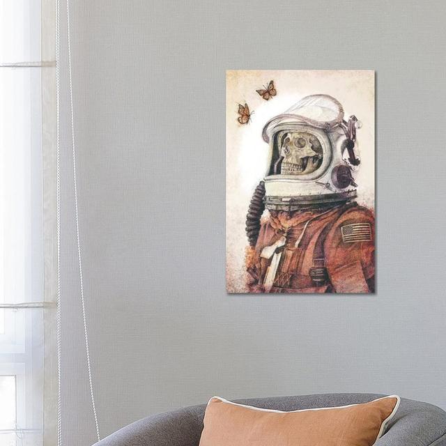 Butterflies in Space by Mike Koubou - Wrapped Canvas Graphic Art Happy Larry Size: 66.04cm H x 45.72cm W x 1.91 cm D on Productcaster.