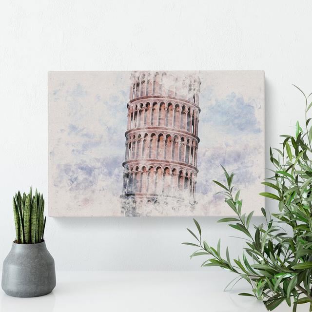 Leaning Tower of Pisa Vol.2 - Wrapped Canvas Graphic Art East Urban Home Size: 60cm H x 91cm W x 3cm D on Productcaster.