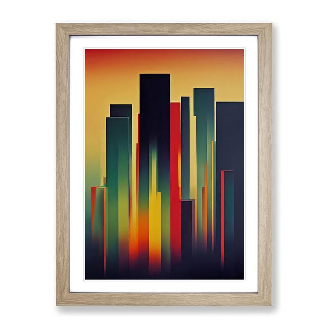 Wondrous City Skyline - Picture Frame Graphic Art 17 Stories Frame Colour: Oak Framed, Size: 46cm H x 34cm W on Productcaster.