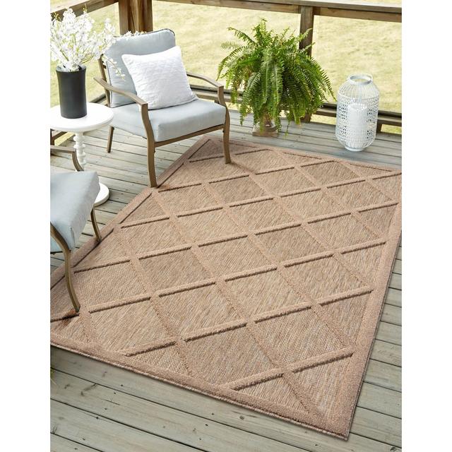 Nuraish Geometric Machine Woven Beige Area Rug 17 Stories Rug Size: Rectangle 140 x 200cm on Productcaster.