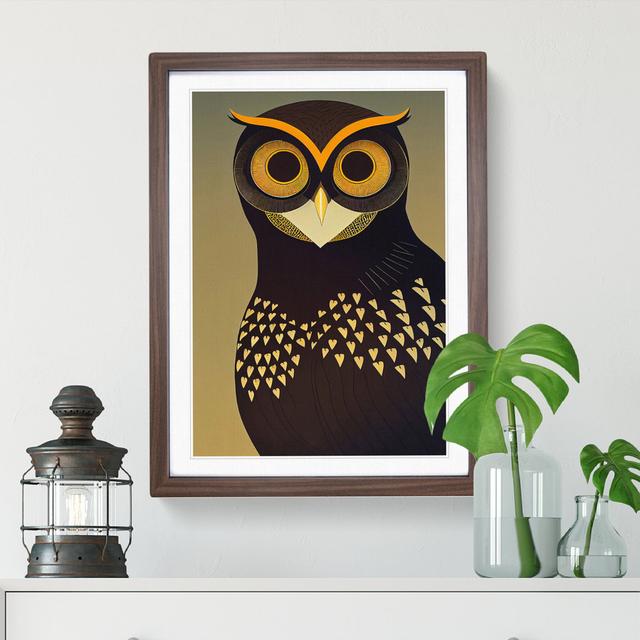 Vintage Owl Art No.1 - Picture Frame Graphic Art Alpen Home Size: 46cm H x 34cm W, Frame Colour: Walnut on Productcaster.