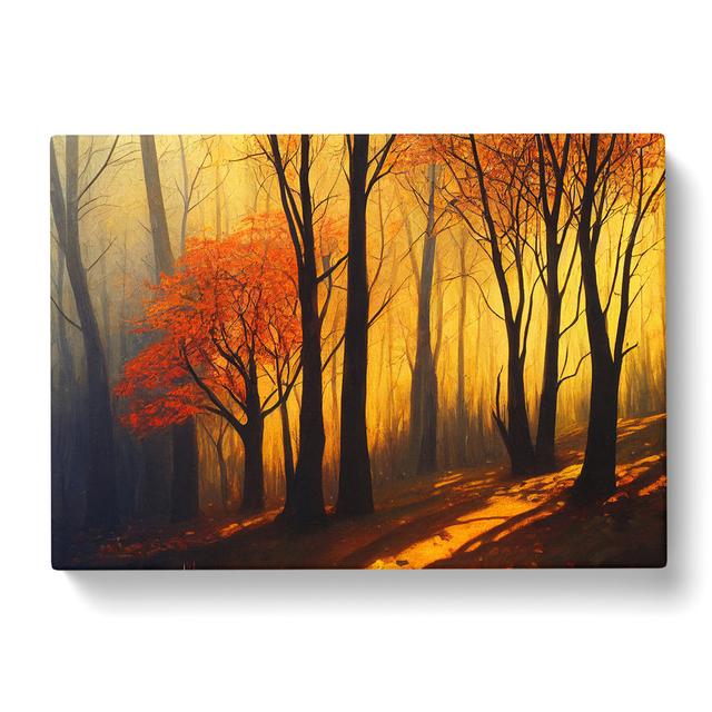 Fine Autumn Forest - Wrapped Canvas Painting Alpen Home Size: 50cm H x 76cm W x 3cm D on Productcaster.