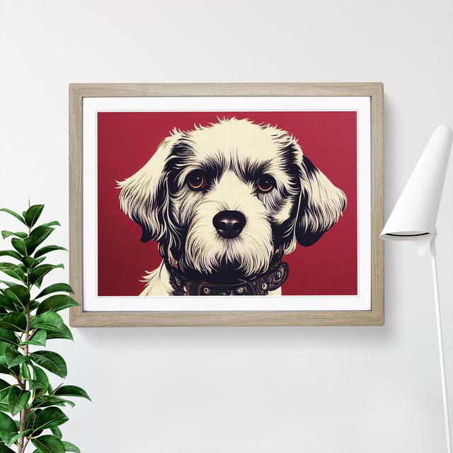 Dog Vol.7 - Single Picture Frame Painting Marlow Home Co. Size: 46cm H x 64cm W x 2cm D, Frame Colour: Oak on Productcaster.