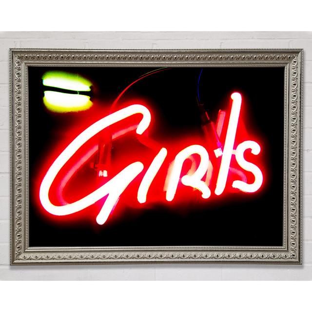 Neon Girls Schild - Druck Ebern Designs Größe: 29,7 cm H x 42 cm B x 3 cm T on Productcaster.