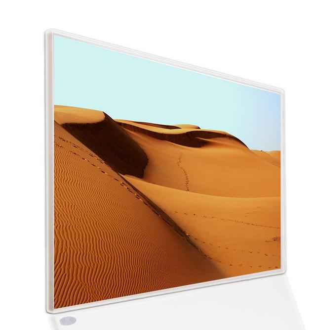 Sand Dunes Picture Infrared Wi-Fi + Remote Flat Heating Panel Mirrorstone Colour: Black, Size: 59.5cm H x 99.5cm W x 2.2cm D on Productcaster.