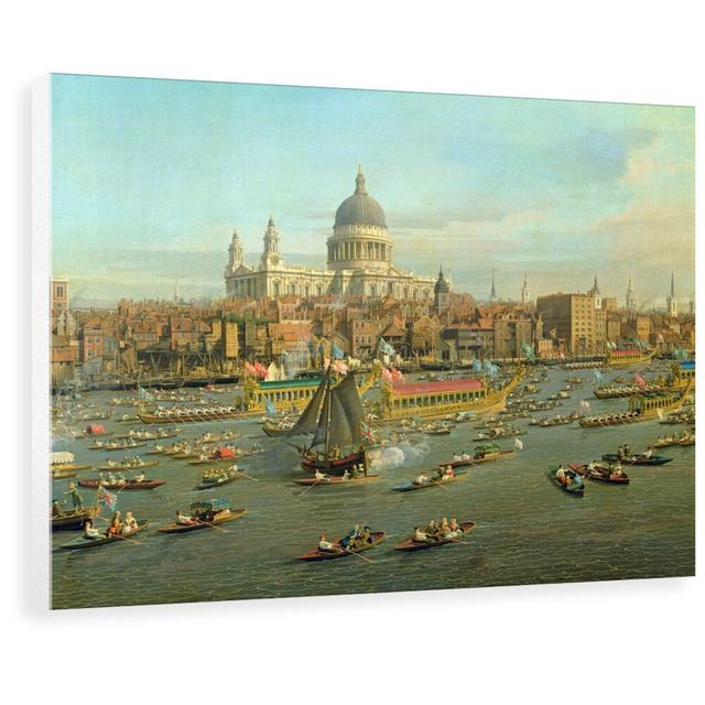 The River Thames with St. Paul's Cathedral on Lord Mayor's Day by Canaletto - Painting Print East Urban Home Format: Wrapped Canvas, Size: 47.4 cm H x on Productcaster.