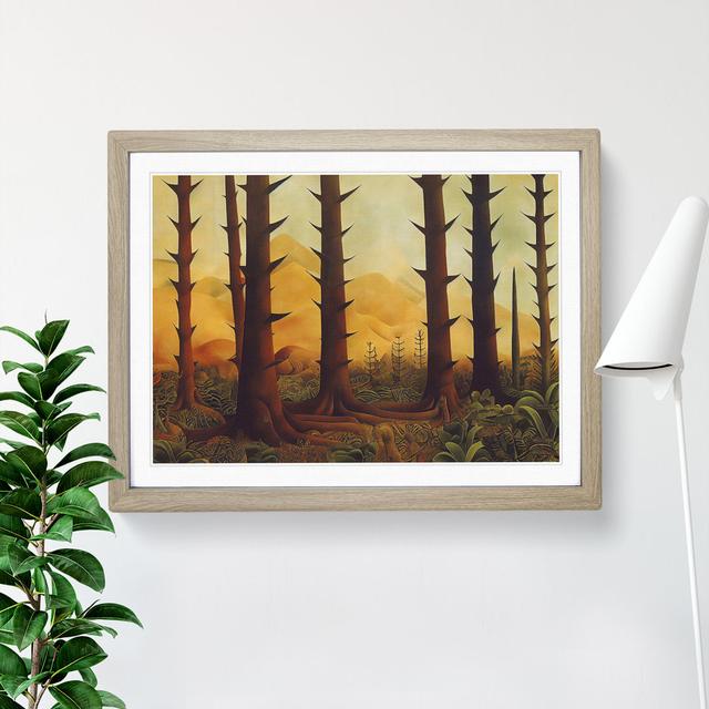 A Futuristic Forest - Picture Frame Painting Alpen Home Frame Colour: Oak Framed, Size: 25cm H x 34cm W x 2cm D on Productcaster.