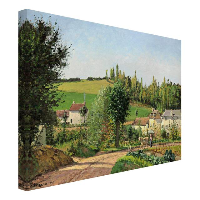 Small Village Near Pontoise by Camille Pissarro - Wrapped Canvas Painting Print August Grove Size: 60cm H x 80cm W, Format: Canvas on Productcaster.