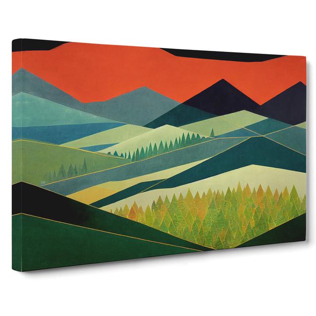 Peaceful Abstract Forest - Wrapped Canvas Graphic Art Alpen Home Size: 35cm H x 50cm W x 3cm D on Productcaster.