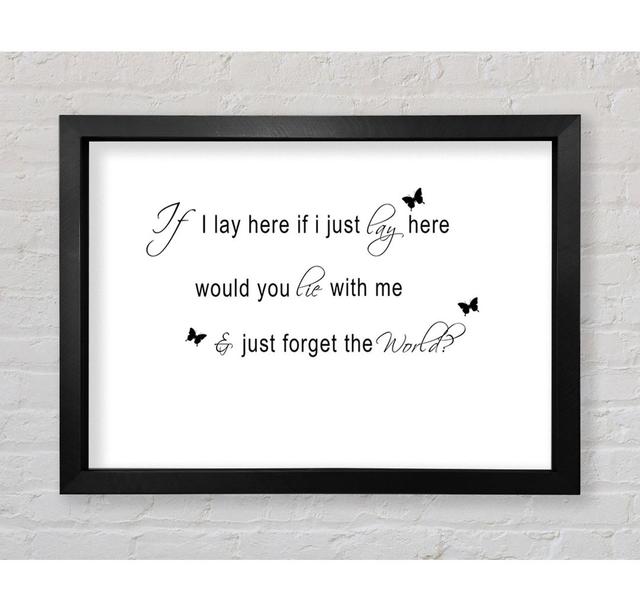 Music Quote If I Lay Here Snow Patrol 2 White Framed Print Bright Star Size: 100cm H x 141.4cm W on Productcaster.