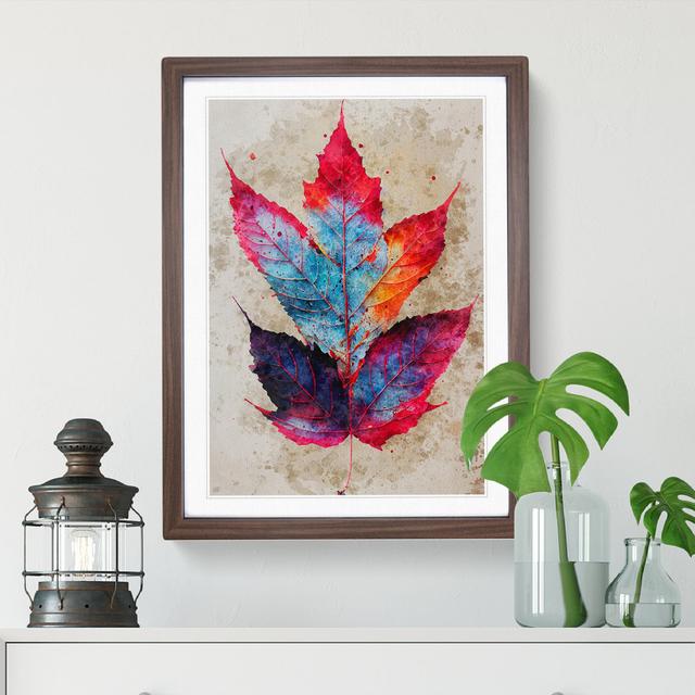 XV1022-4942X Vibrant Leaf - Print Marlow Home Co. Format: Walnut Framed Paper, Size: 66cm H x 48cm W, Matte Colour: White on Productcaster.