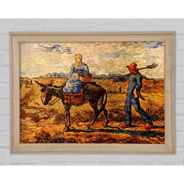 Van Gogh Morning Peasant Couple Going To Work - Single Picture Frame Art Prints Bright Star Size: 42cm H x 59.7cm W x 1.5cm D on Productcaster.