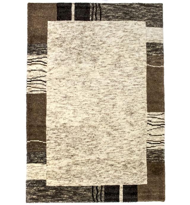 Glasper Damask Handmade Hand-Knotted Rectangle: 176' X 124' Beige Area Rug Union Rustic on Productcaster.