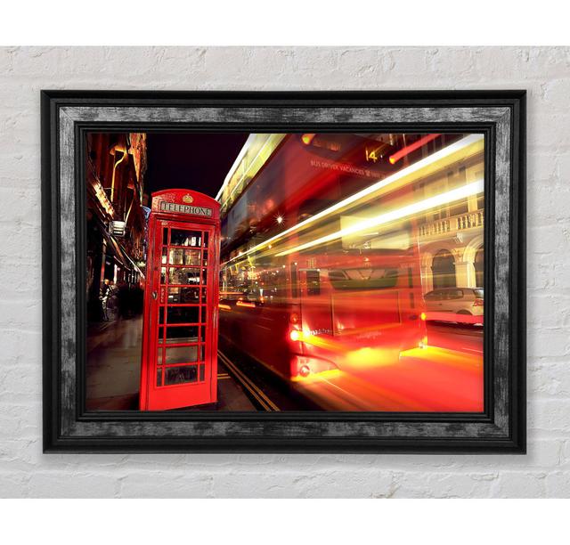 London Red Night Bus Blur - Picture Frame Art Prints Bright Star Size: 59.7cm H x 84.1cm W on Productcaster.