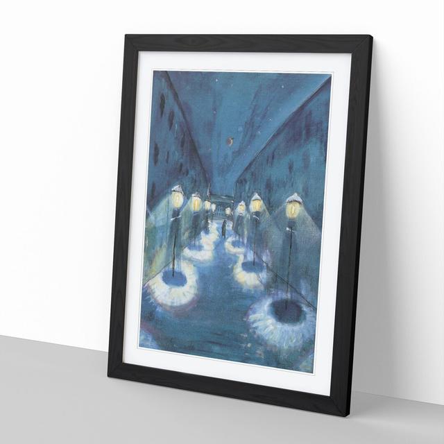 Night Road by Walter Gramatte - Picture Frame Painting East Urban Home Frame Option: Black Framed, Size: 36cm H x 27cm W x 2cm D on Productcaster.