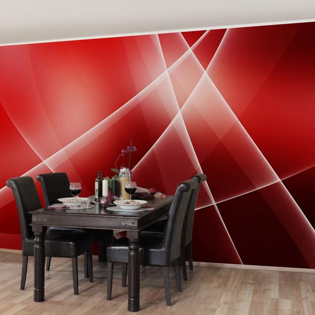 Red Turbulency Semi-Gloss Wallpaper Roll East Urban Home Size: 3.36m x 225cm, Materialqualität: Premium (150g/m²) on Productcaster.