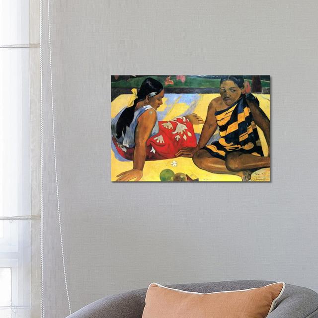 Two Women Sitting by Paul Gauguin - Wrapped Canvas Panoramic Painting ClassicLiving Size: 45.72cm H x 66.04cm W x 3.81cm D on Productcaster.