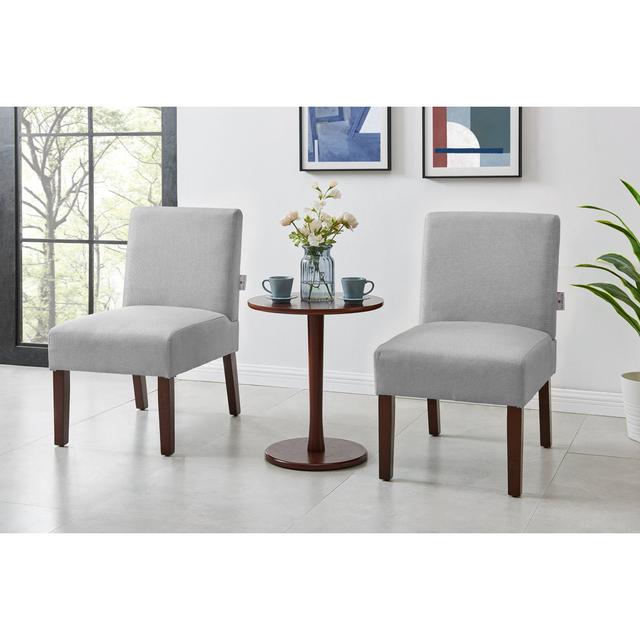 Blase 2 - Person mahogany Solid Wood Dining Set Marlow Home Co. Colour (Chair): Grey on Productcaster.