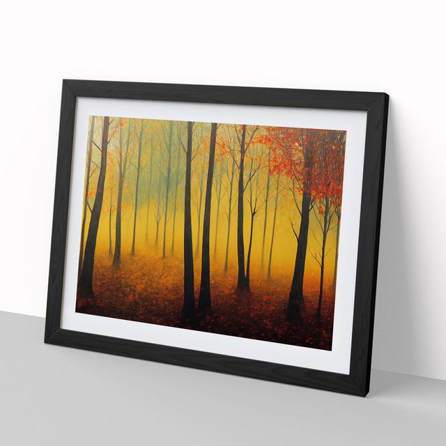 Enviable Autumn Forest - Picture Frame Graphic Art Alpen Home Frame Colour: Black, Size: 46cm H x 64cm W x 2cm D on Productcaster.