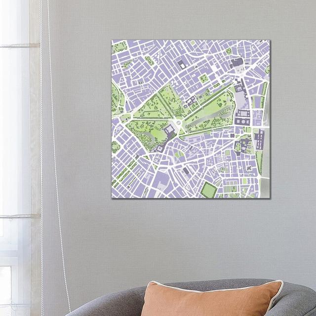 St James Park by Planos Urbanos - Wrapped Canvas Graphic Art Wayfair Samples Size: 66.04cm H x 66.04cm W x 3.81cm D on Productcaster.