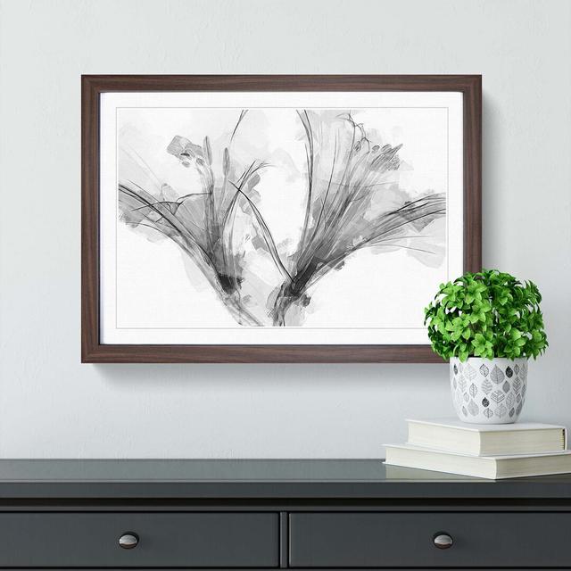 Floral Shadows in Abstract - Picture Frame Graphic Art Print East Urban Home Frame Option: Walnut, Size: 50cm H x 76cm W x 2cm D on Productcaster.