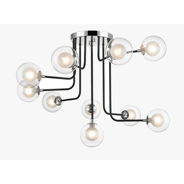 REMY 10LT CHROME/MATT BLACK Ivy Bronx Fixture Finish: Chrome on Productcaster.