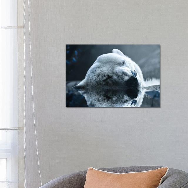 Polar Bear by Milos Karanovic - Wrapped Canvas Print ClassicLiving Size: 45.72cm H x 66.04cm W x 3.81cm D on Productcaster.