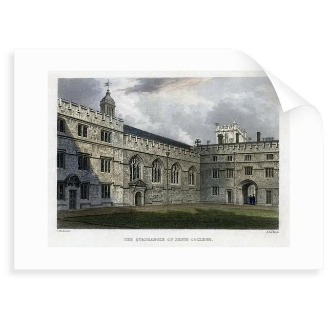 The Quadrangle of Jesus College, Oxford University by John Le Keux - Painting Print East Urban Home Format: Unframed Paper, Size: 30 cm H x 40 cm W x on Productcaster.