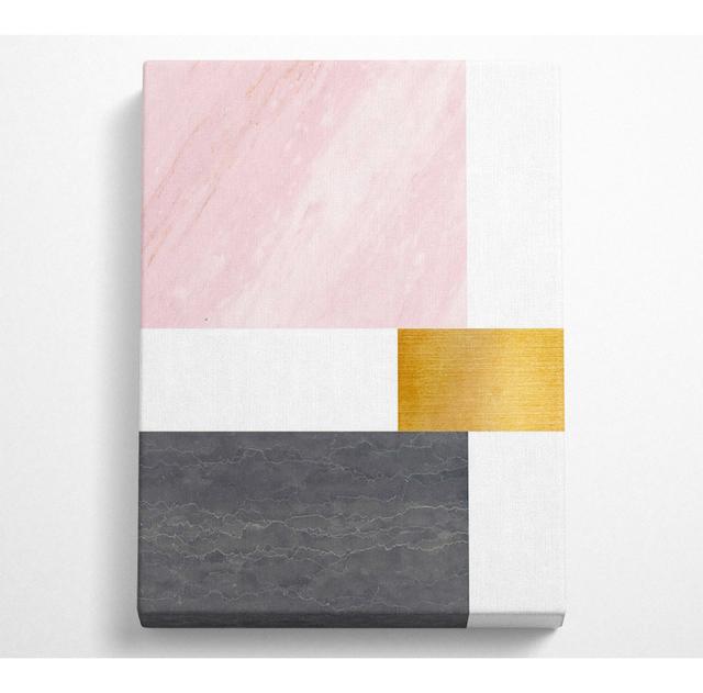 Pink To Grey Squares Canvas Print Metro Lane Size: 81.3cm H x 50.8cm W on Productcaster.