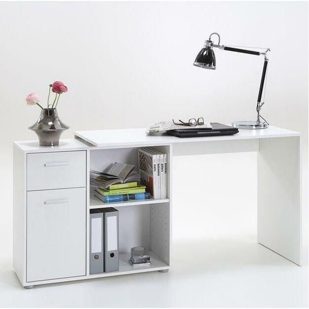 Jeffery L-Shape Desk Latitude Run Colour: White on Productcaster.