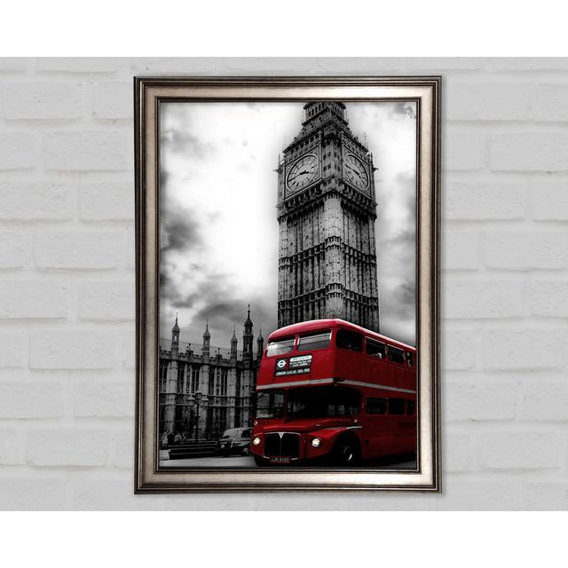 Red London Bus Big Ben B N W - Single Picture Frame Art Prints Ebern Designs Size: 21cm H x 29.7cm W on Productcaster.