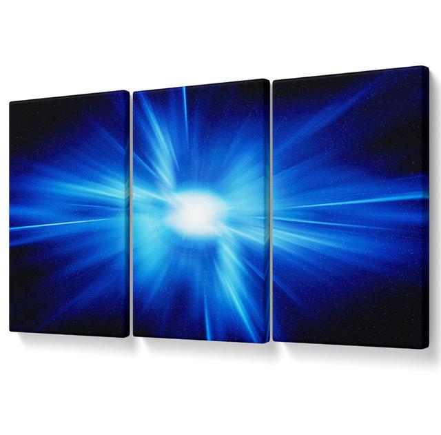 Exploding Star Canvas 3 Panel Set Ivy Bronx Size: 121.9cm H x 243.8cm W on Productcaster.