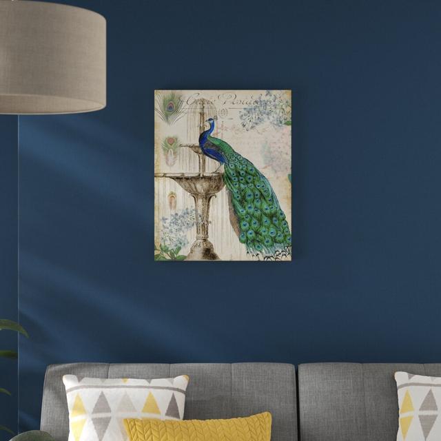 Vintage Peacock I by Tre Sorelle Studios - Wrapped Canvas Print East Urban Home Size: 76.2cm H x 60.96cm W on Productcaster.