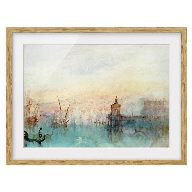 Moonlit Venice Framed Photographic Print East Urban Home Rahmenoptionen: Naturbelassenes Eichenholz, Size: 50 cm H x 70 cm B on Productcaster.