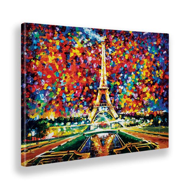 Leinwandbild Eiffel Tower von Leonid Afremov Marlow Home Co. Größe: 70 cm H x 100 cm B on Productcaster.