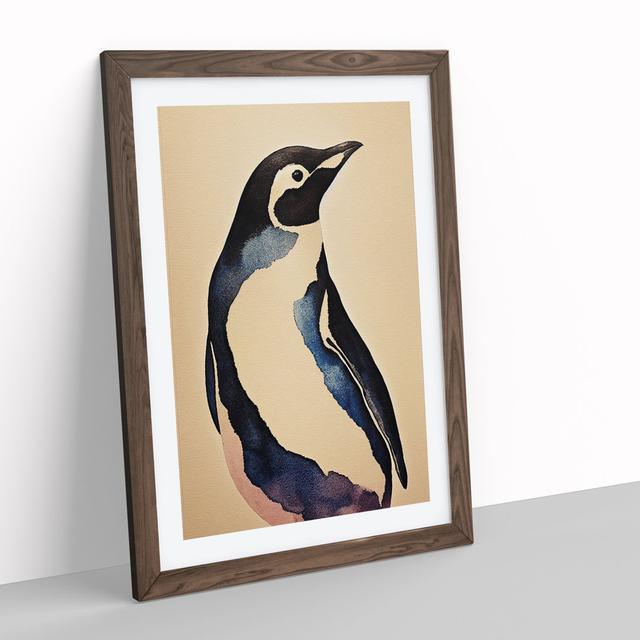 Penguin No.5 - Picture Frame Painting ClassicLiving Size: 46cm H x 34cm W x 2cm D, Frame Colour: Walnut on Productcaster.