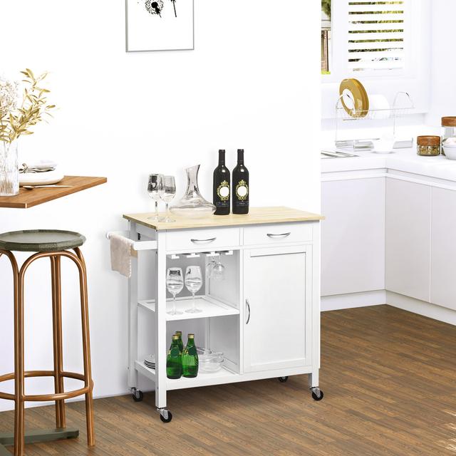 Wood Kitchen Cart Brambly Cottage on Productcaster.