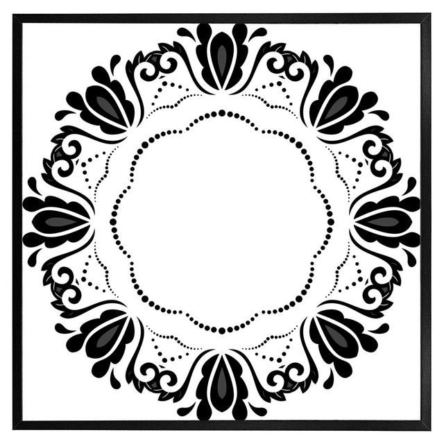 Bitzer Decorative Floral Element - Single Picture Frame Art Prints Latitude Vive Size: 51cm H x 51cm W x 4cm D, Frame Colour: Black Framed on Productcaster.