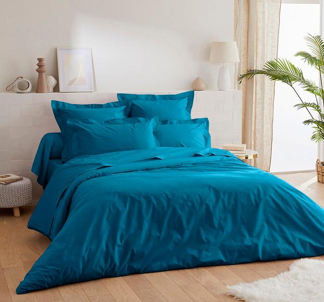 Hazelanne Solid Colour Duvet Cover with Pillowcases 17 Stories Size: 140 x 200cm Duvet Cover, Colour: Blue on Productcaster.