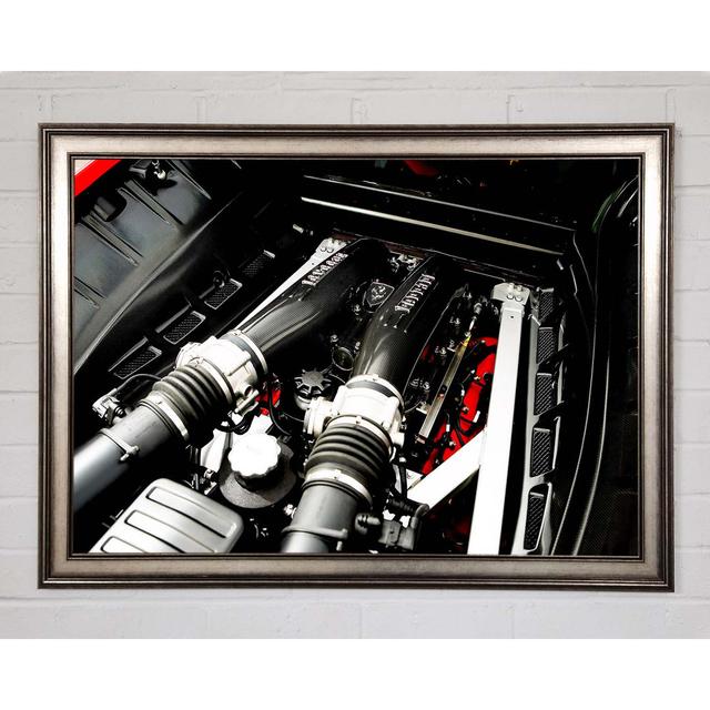 Ferrari F340 Engine - Print Brayden Studio Format: Matte Black Framed Paper, Size: 21cm H x 29.7cm W x 1.5cm D on Productcaster.