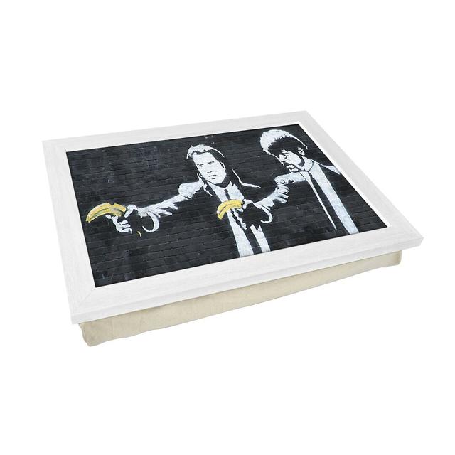 Banksy Pulp Fiction Bananas Lap Tray - L0473 Happy Larry Finish: White on Productcaster.