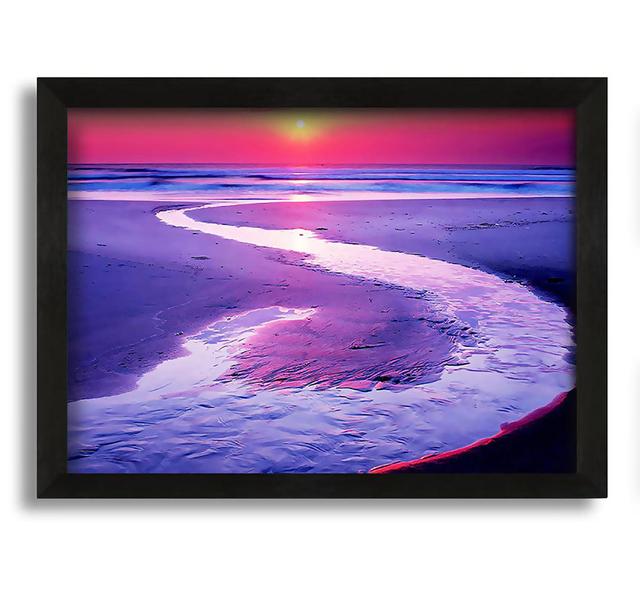 Shoreline Path Framed Print Highland Dunes Size: 42cm H x 60cm W x 10cm D, Format: Black Framed Canvas on Productcaster.