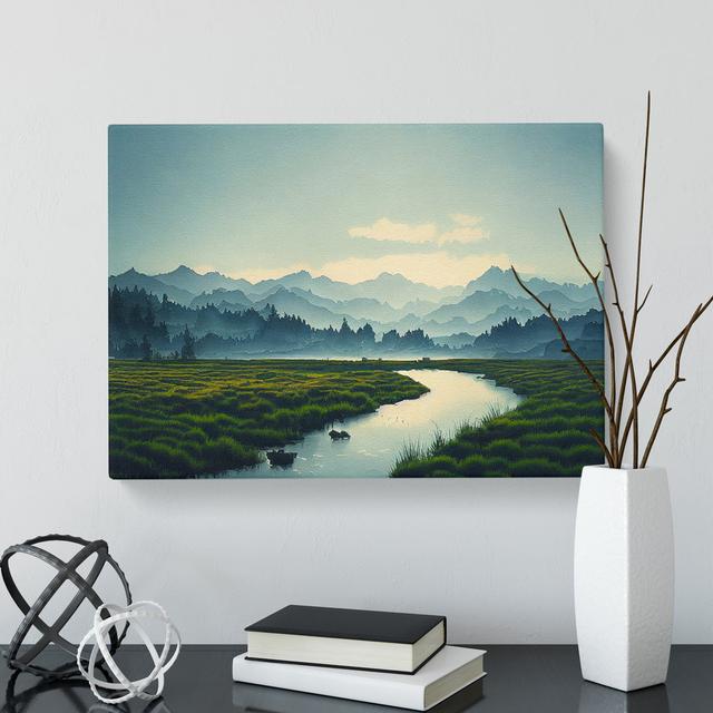 Distant Mountain s Vol.1 - Wrapped Canvas Photograph Alpen Home Size: 35cm H x 50cm W x 3cm D on Productcaster.