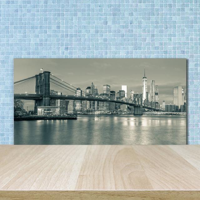 Alaiza Schwarz und Weiß - Manhattan New York - Ungerahmte Kunstdrucke auf Glas Brayden Studio on Productcaster.