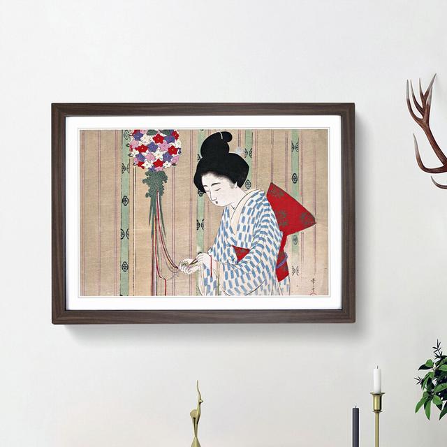 Blowing Wind by Mizuno Toshikata - Picture Frame Art Print East Urban Home Size: 36cm H x 48cm W x 2cm D, Frame Option: Walnut Framed on Productcaster.