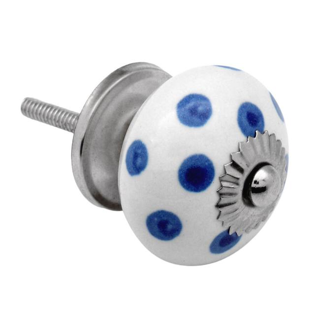 Nicola Spring - Round Ceramic Cabinet Knobs (Set of 24) Nicola Spring Finish: White/Blue on Productcaster.