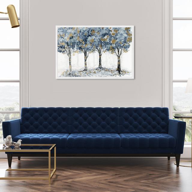 Floral And Botanical Pale Blue Forest, Modern Blue Framed Wall Art Print For Living Room Oliver Gal Size: 76.2cm H x 114.3cm W x 3.81cm D, Frame Colou on Productcaster.