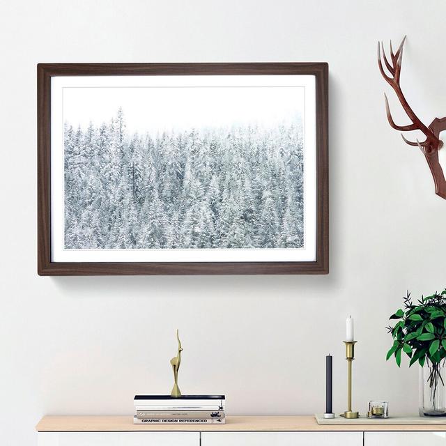 Winter Forest - Picture Frame Painting Print East Urban Home Size: 45cm H x 63cm W x 2cm D, Frame Option: Walnut Framed on Productcaster.