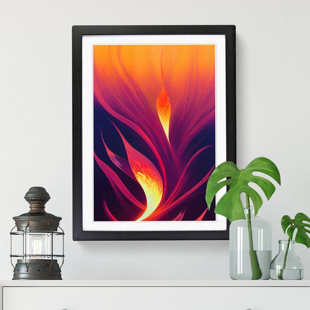 Floral Flame Art - Single Picture Frame Print Metro Lane Frame Option: Oak, Size: 34cm H x 25cm W x 2cm D on Productcaster.